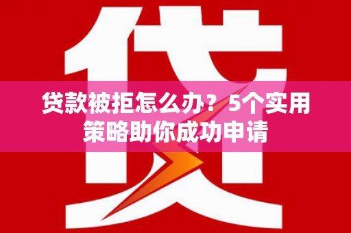 振安贷款被拒怎么办？5个实用策略助你成功申请