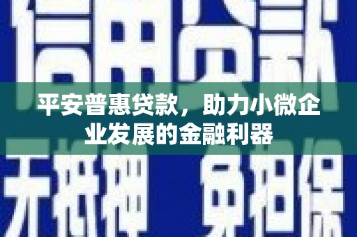 振安平安普惠贷款，助力小微企业发展的金融利器